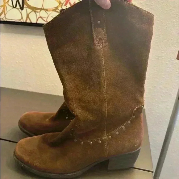 BOC Genuine Leather Brown Western Mid Calf Boots 9 - Picture 3 of 7